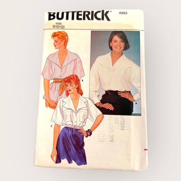 Vintage Butterick Sewing Pattern 4982 Misses Blouse Size 8-12 - Picture 1 of 2